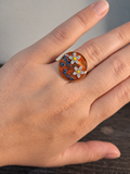 Amber & Forget-Me-Not Ring