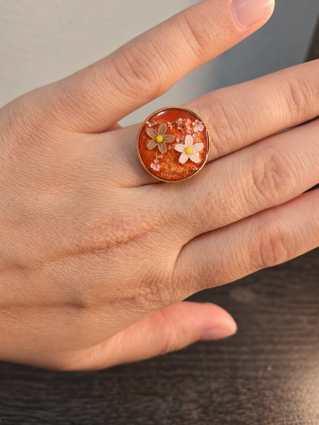 Terracotta Blossom Ring