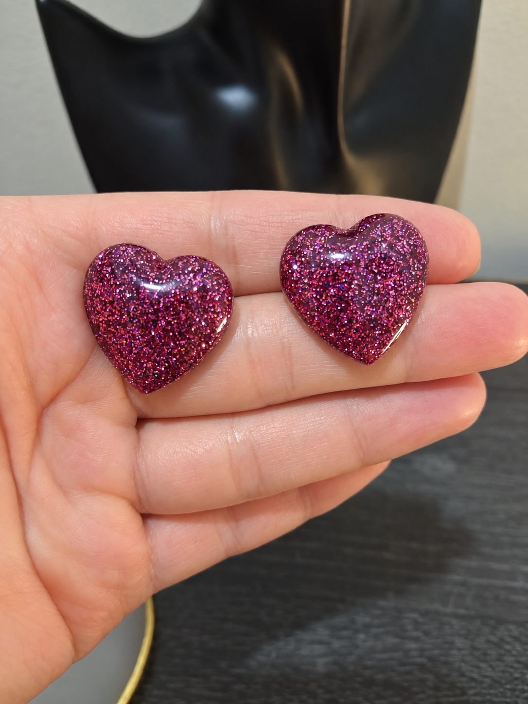 Magenta Crush Hearts Earrings