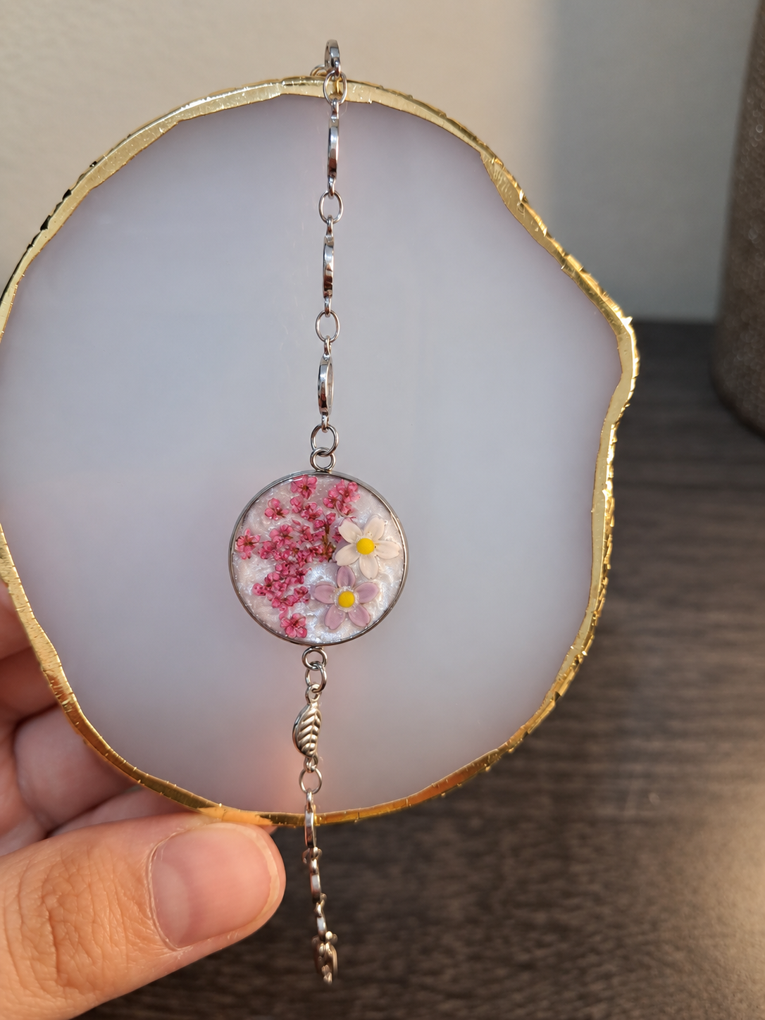 White Pearl Blossom Bracelet