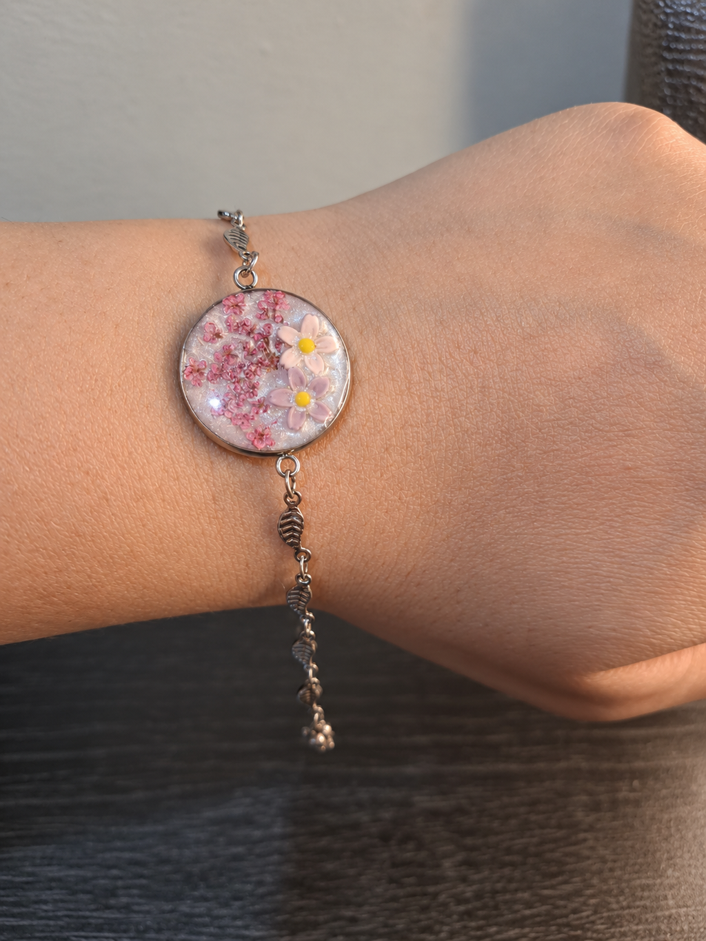 White Pearl Blossom Bracelet