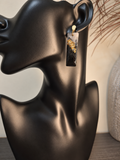 Golden Eclipse Rectangle Earrings