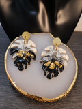 Monstera Gold Flake Earrings