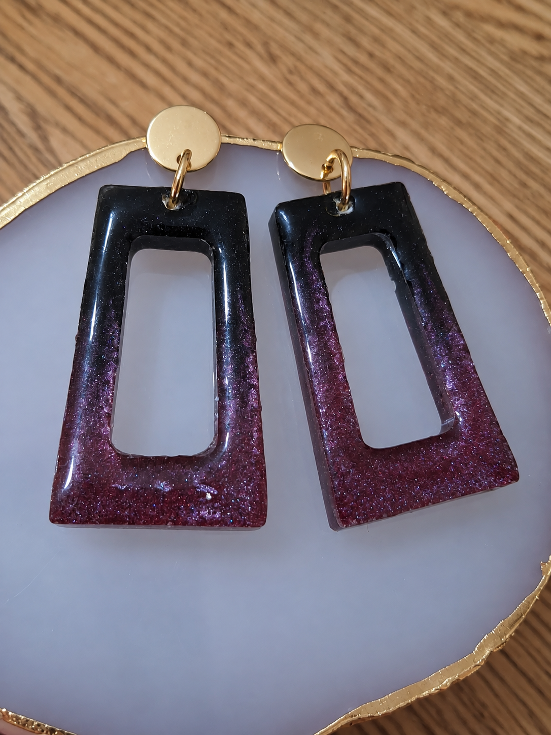 Midnight Berry Frames Earrings