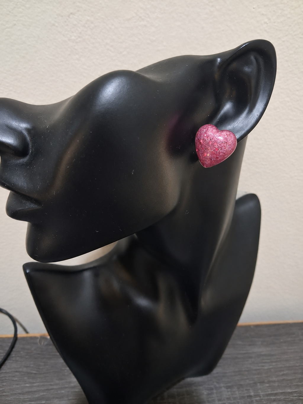 Pink Diamond Hearts Earrings