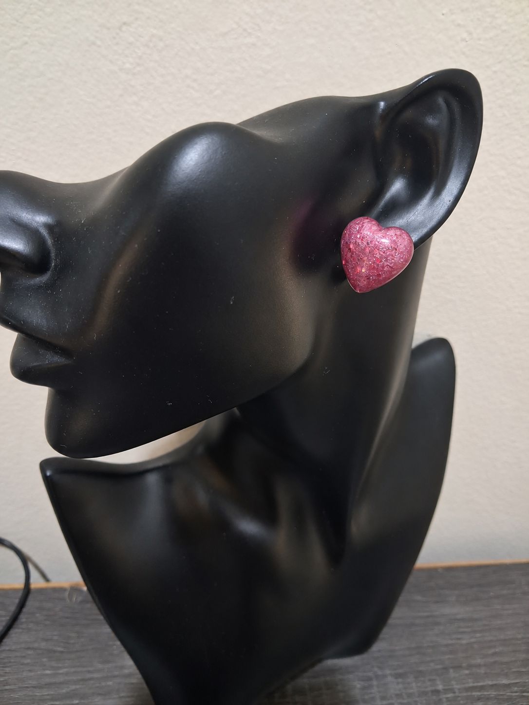 Pink Diamond Hearts Earrings