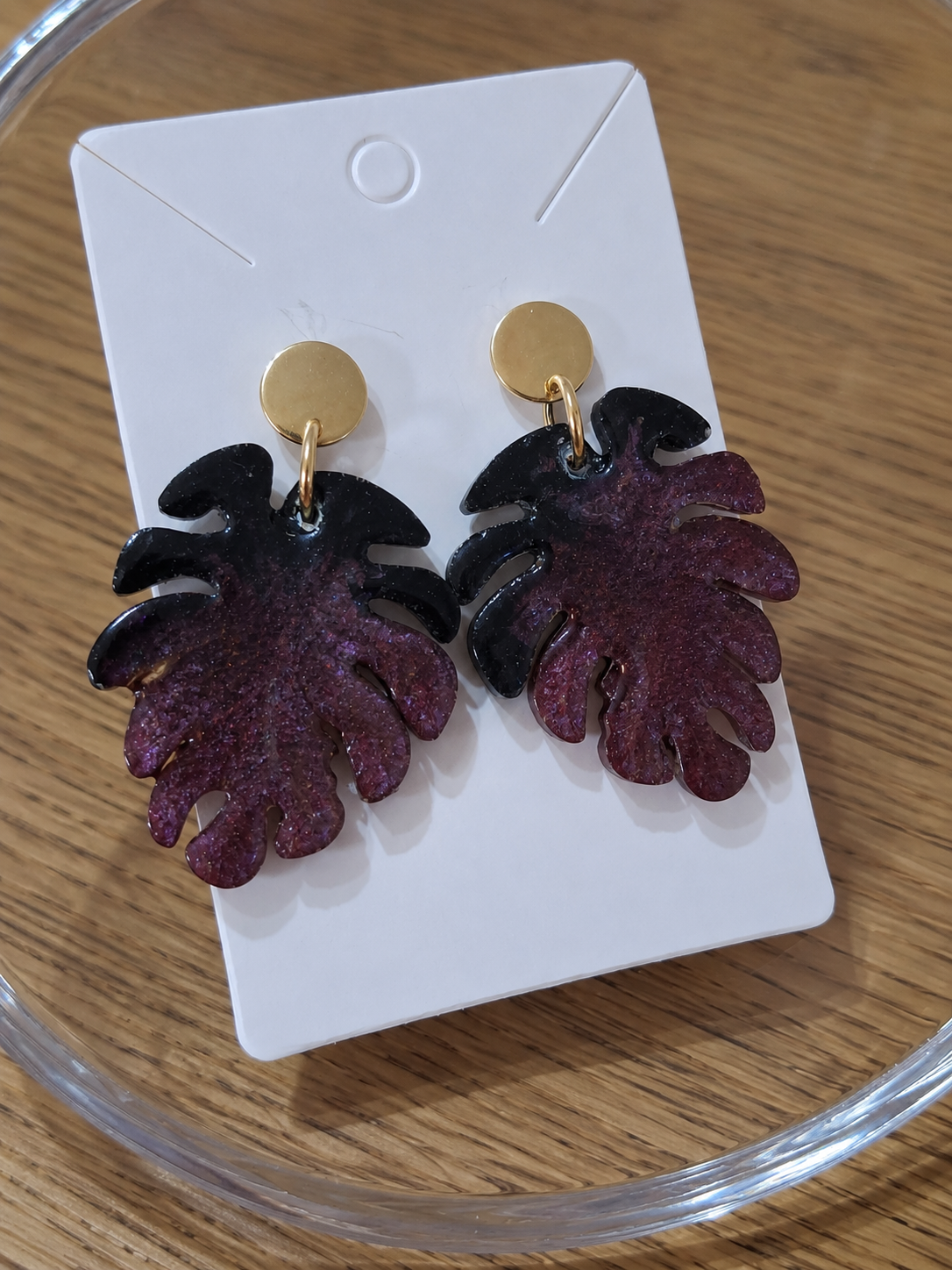 Midnight Plum Leaves Earrings