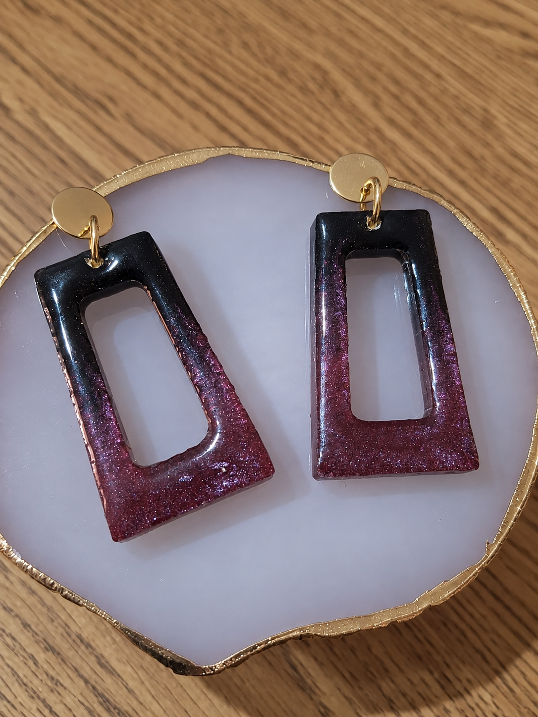 Midnight Berry Frames Earrings