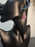 Pink Quartz Teardrop Earrings