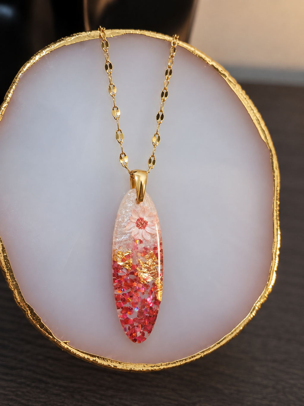 Blossom & Gold Flakes Necklace