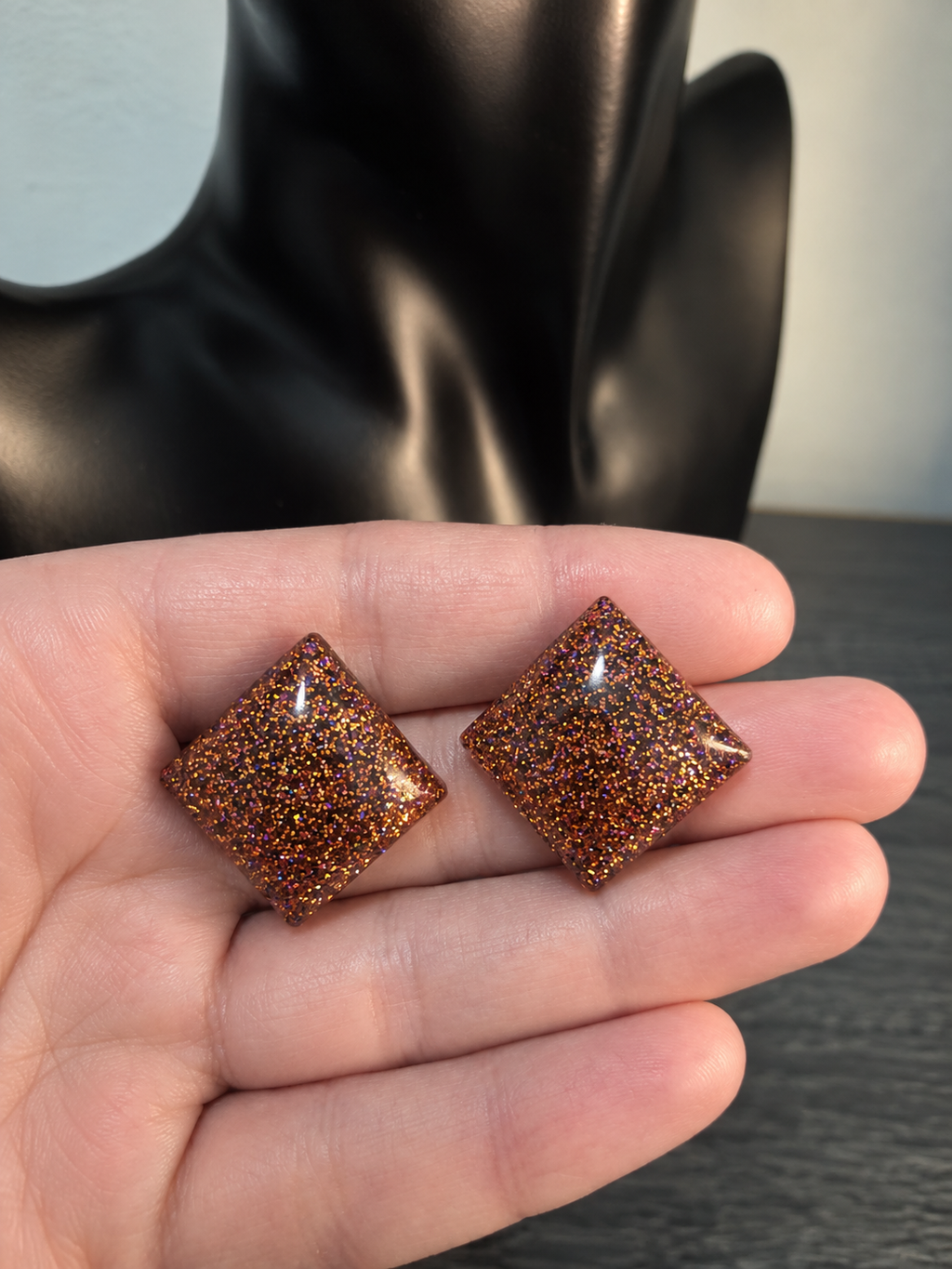 Bronze Sparkle Diamond Earrings