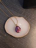 Midnight Orchid Teardrop Necklace