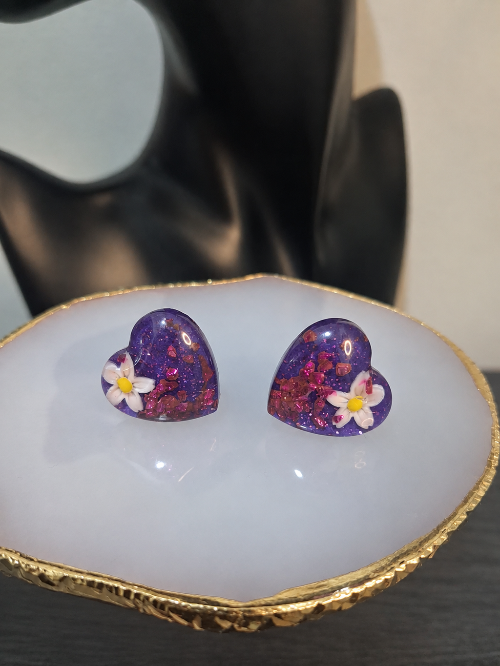 Purple Daisy Hearts