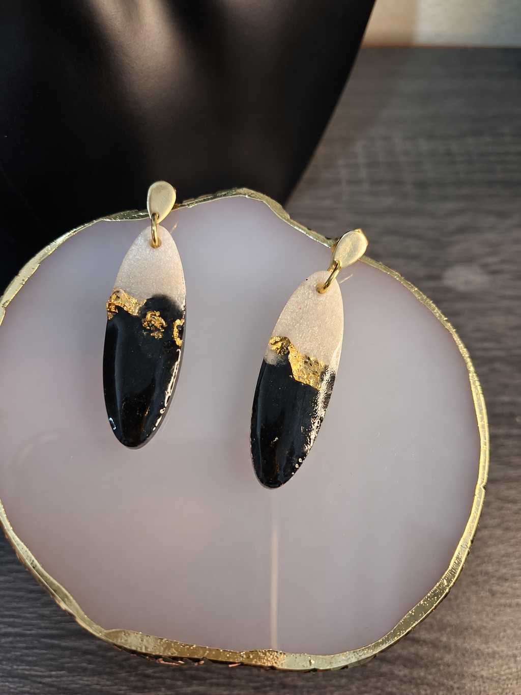 Golden Aurora Oval Earrings